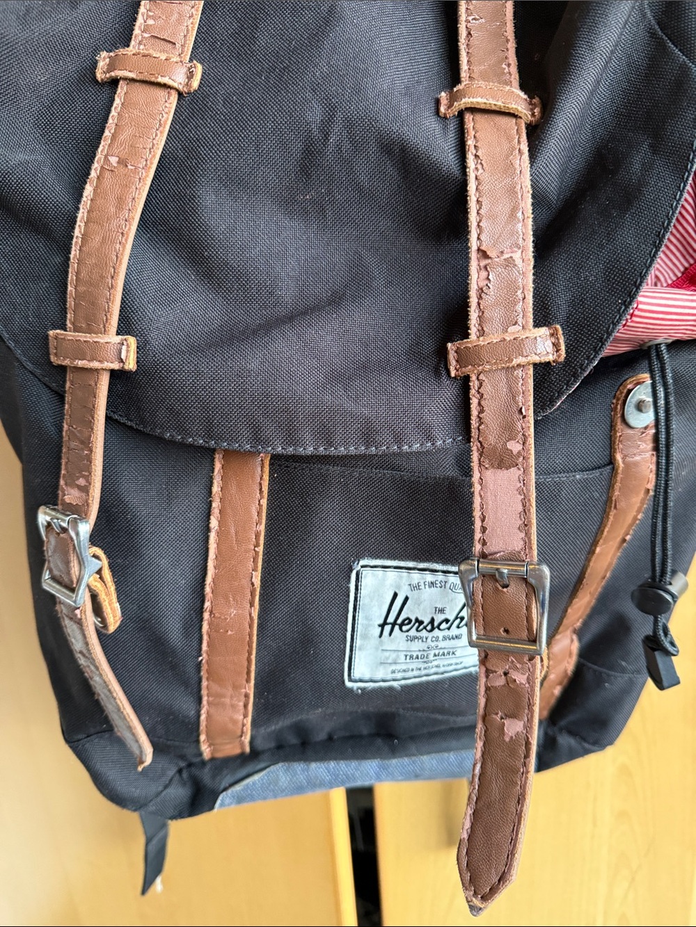 Herschel Supply Company Black Backpack with Brown Straps - Picture 4 of 4
